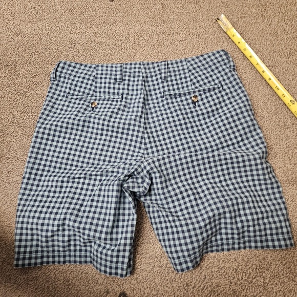 LL Bean Shorts Mens 36 Blue Gingham Check‎ Cotton Standard Fit Casual Summer - Picture 4 of 8